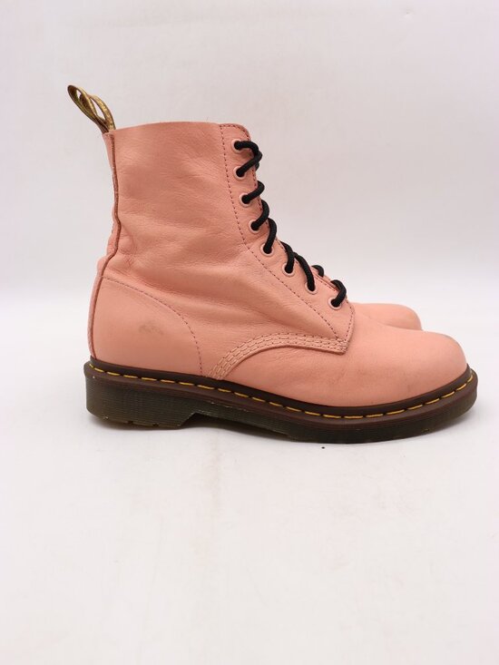 Dr. Martens Shoes - Doc Dr Martens 1460 Pascal Pink Salmon Boots Women's 9 Leather Lace Up Combat